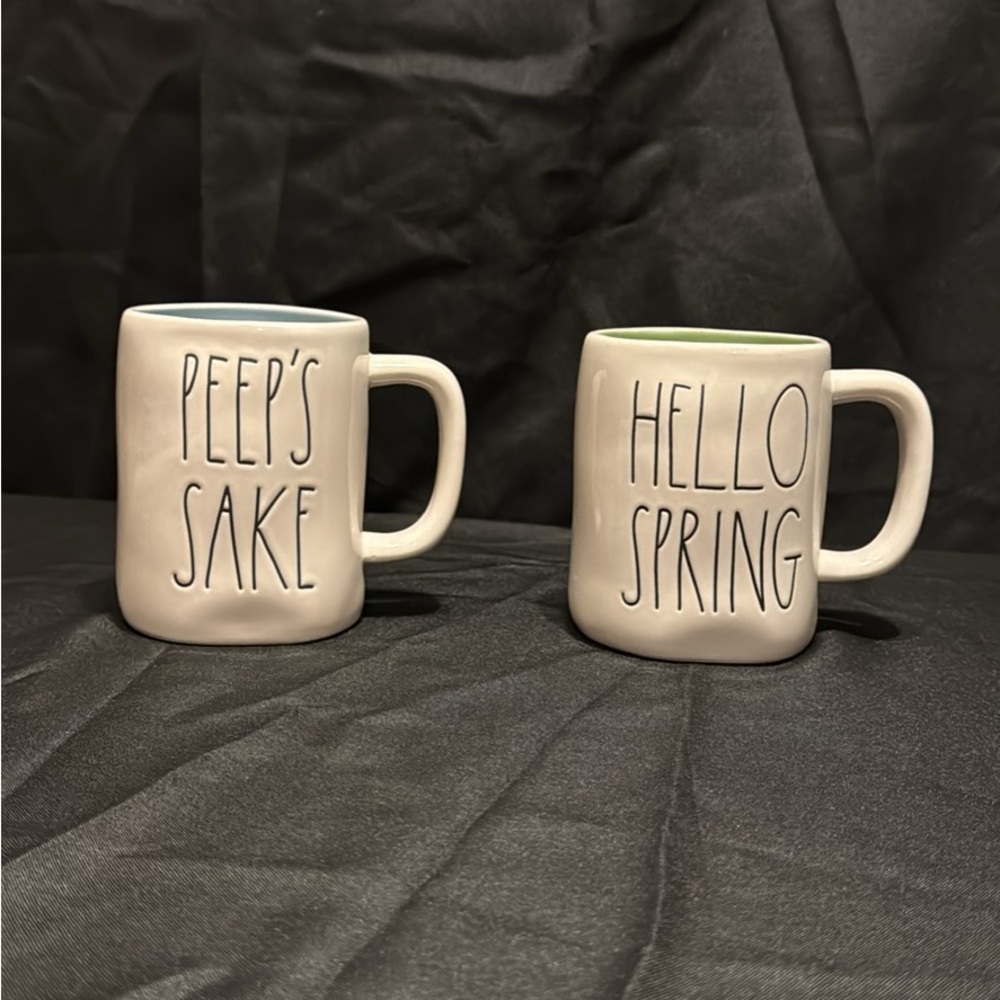 Rae Dunn Cream Mugs - Peep's Sake & Hello Spring